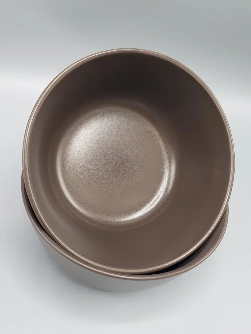 Set of 2 IKEA Dinera 12011 Matte Brown Round Cereal Soup Bowls 5-3/4